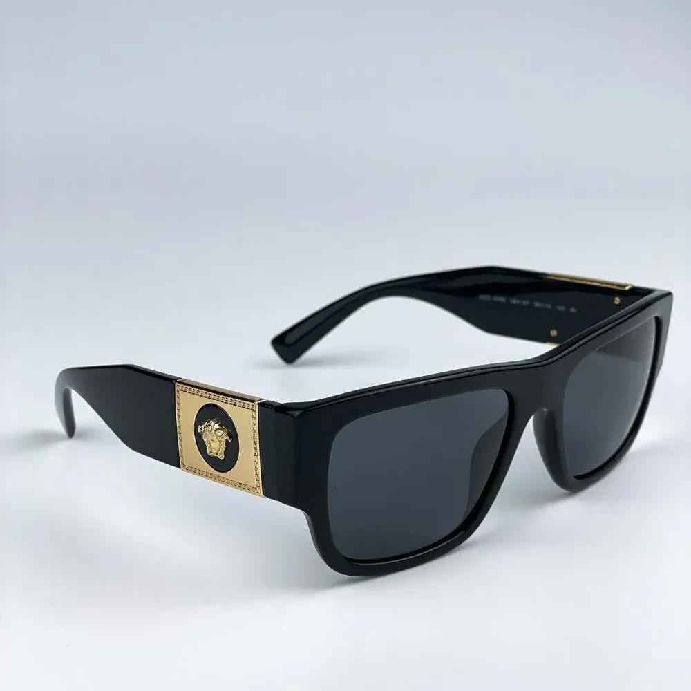 NEW Versace VE4406 GB1/87 Black Dark Grey Pilot Unisex Sunglasses